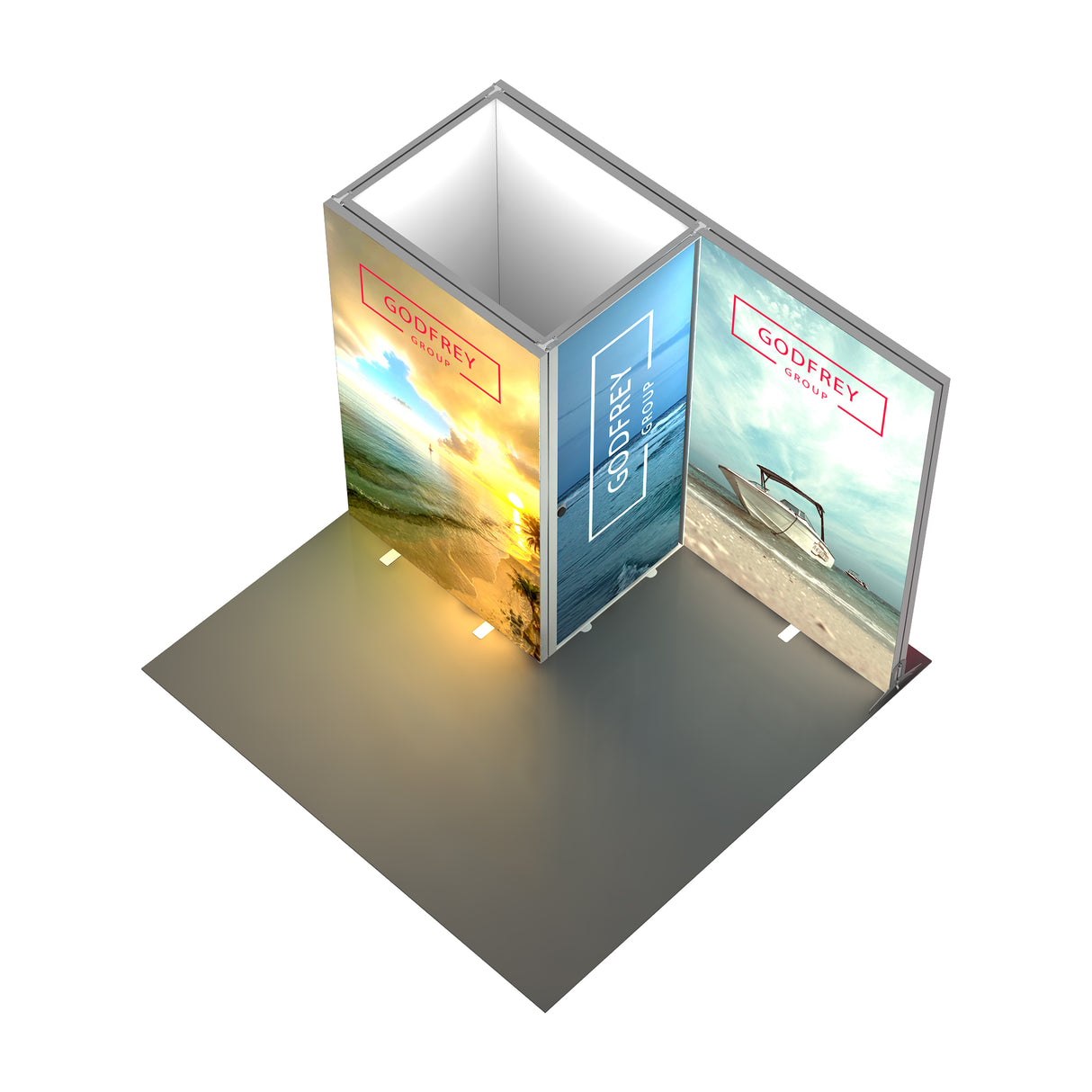 10' Backlit Display With Storage Closet - Godfrey Group