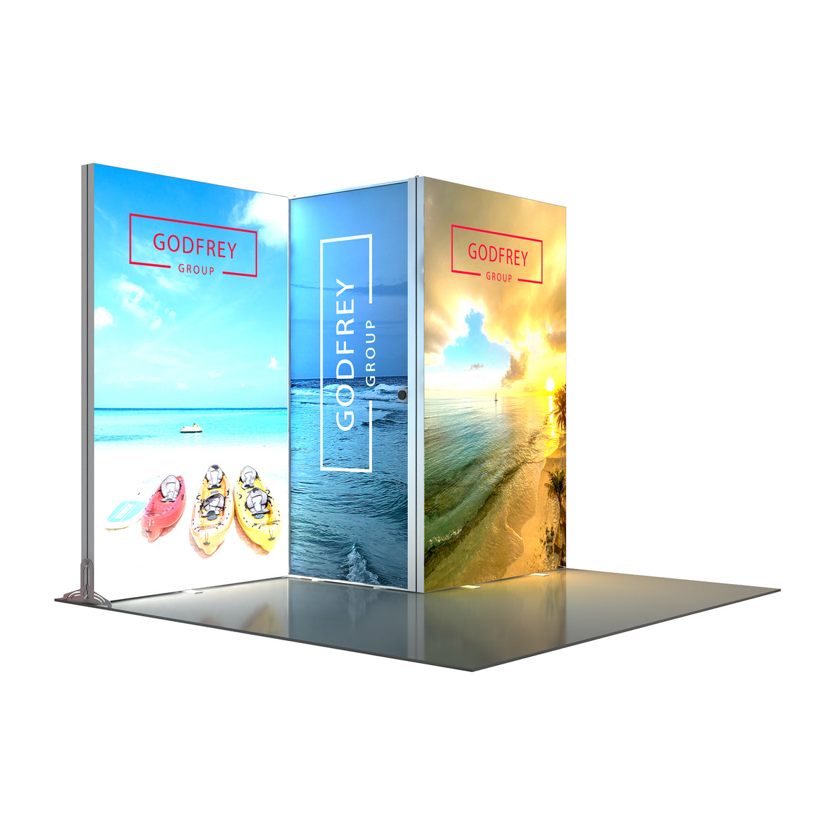 10' Backlit Display With Storage Closet - Godfrey Group