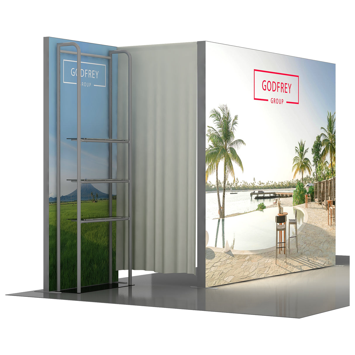 10x20 Light Box Exhibit With Storage Area