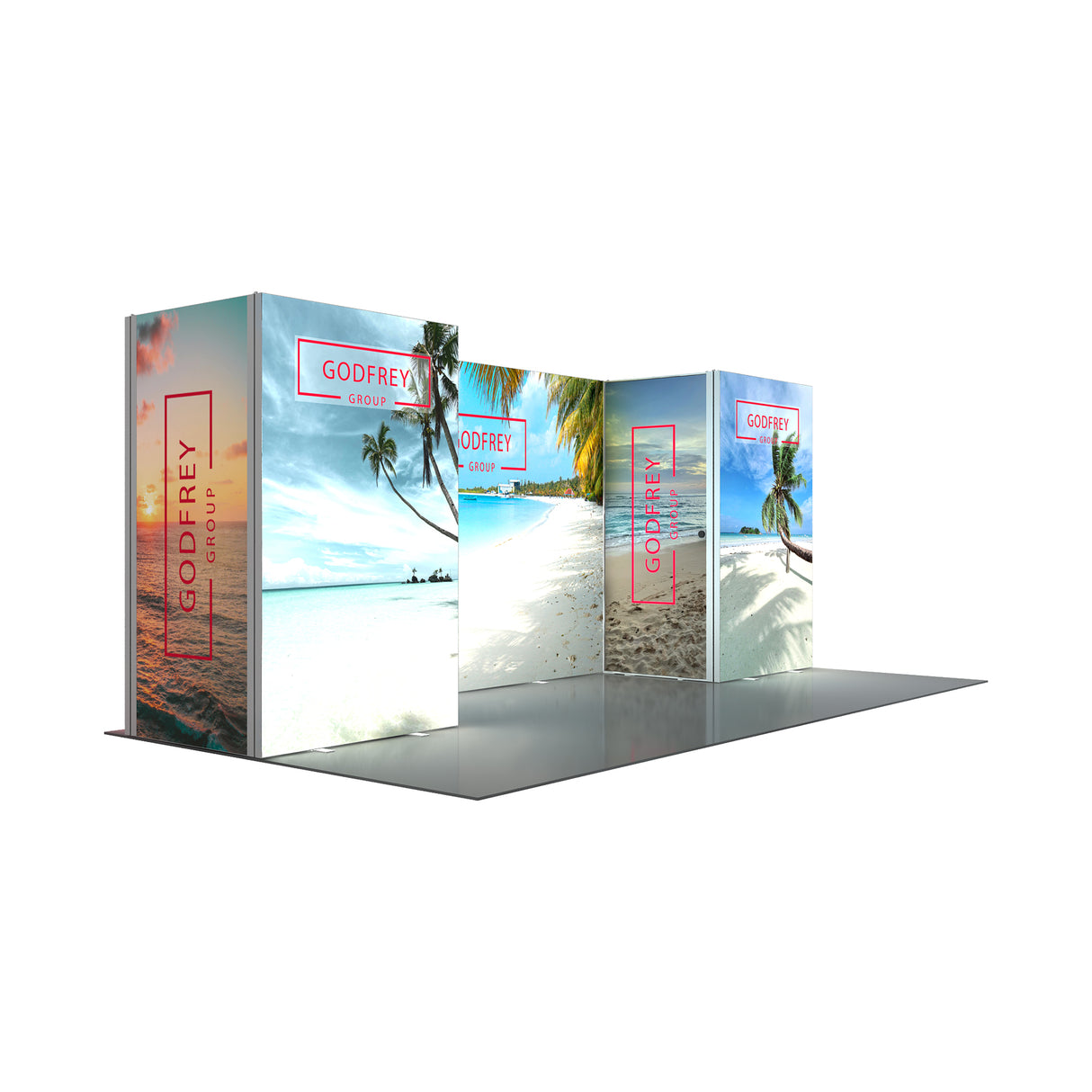 20' Backlit Display With One or Two Storage Closets - Godfrey Group