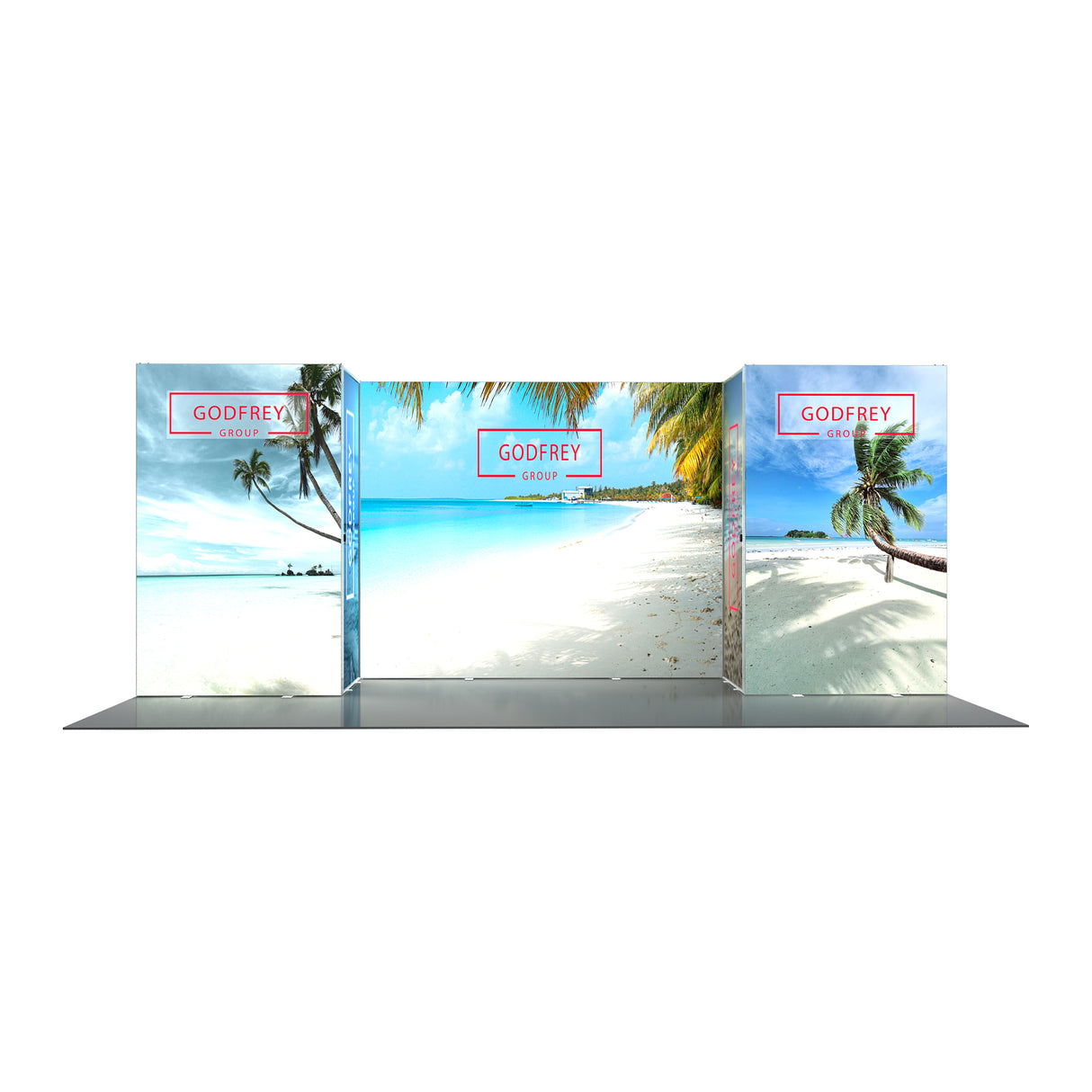 20' Backlit Display With One or Two Storage Closets - Godfrey Group
