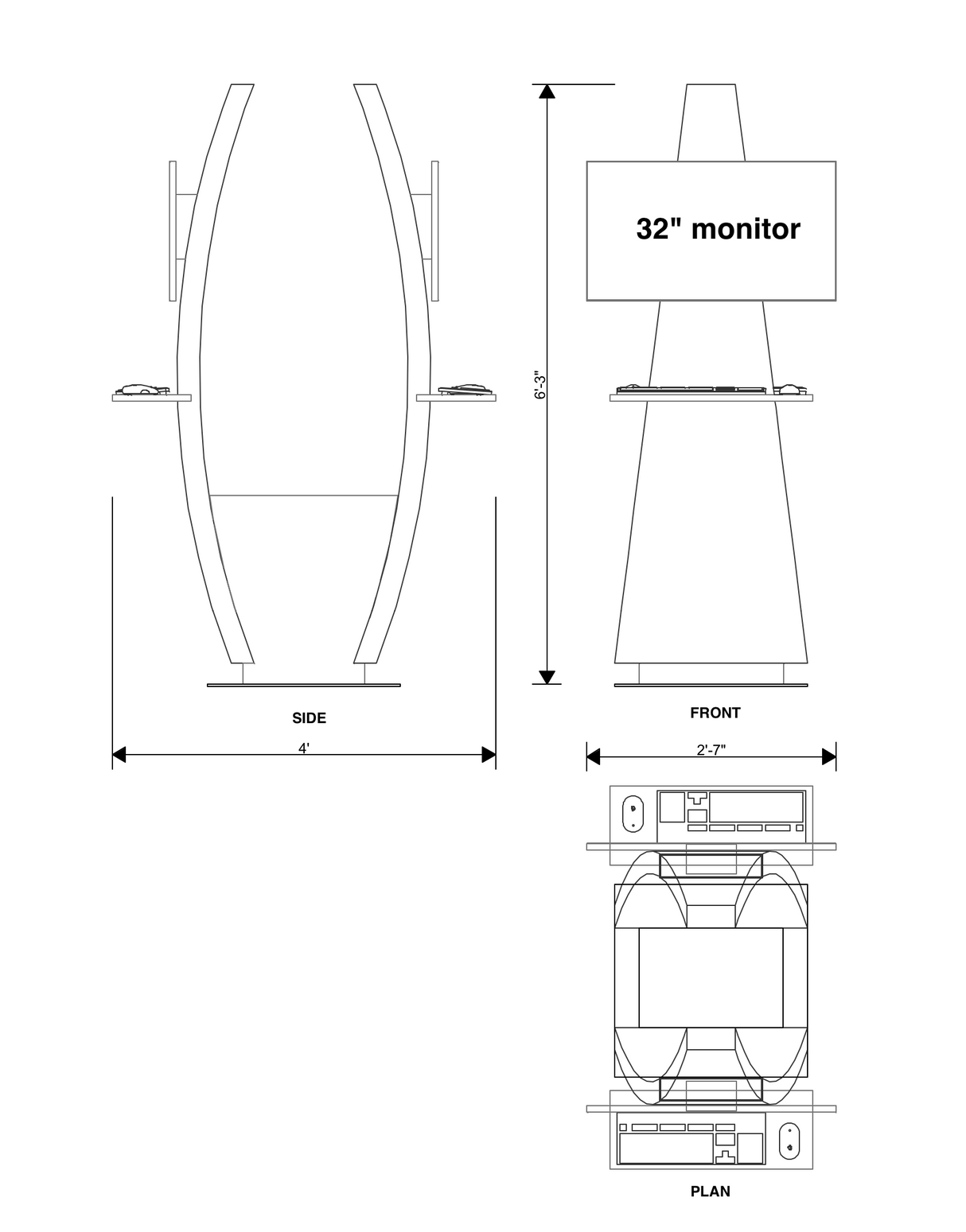 Dual Video/Demo Kiosk With 32" Monitors