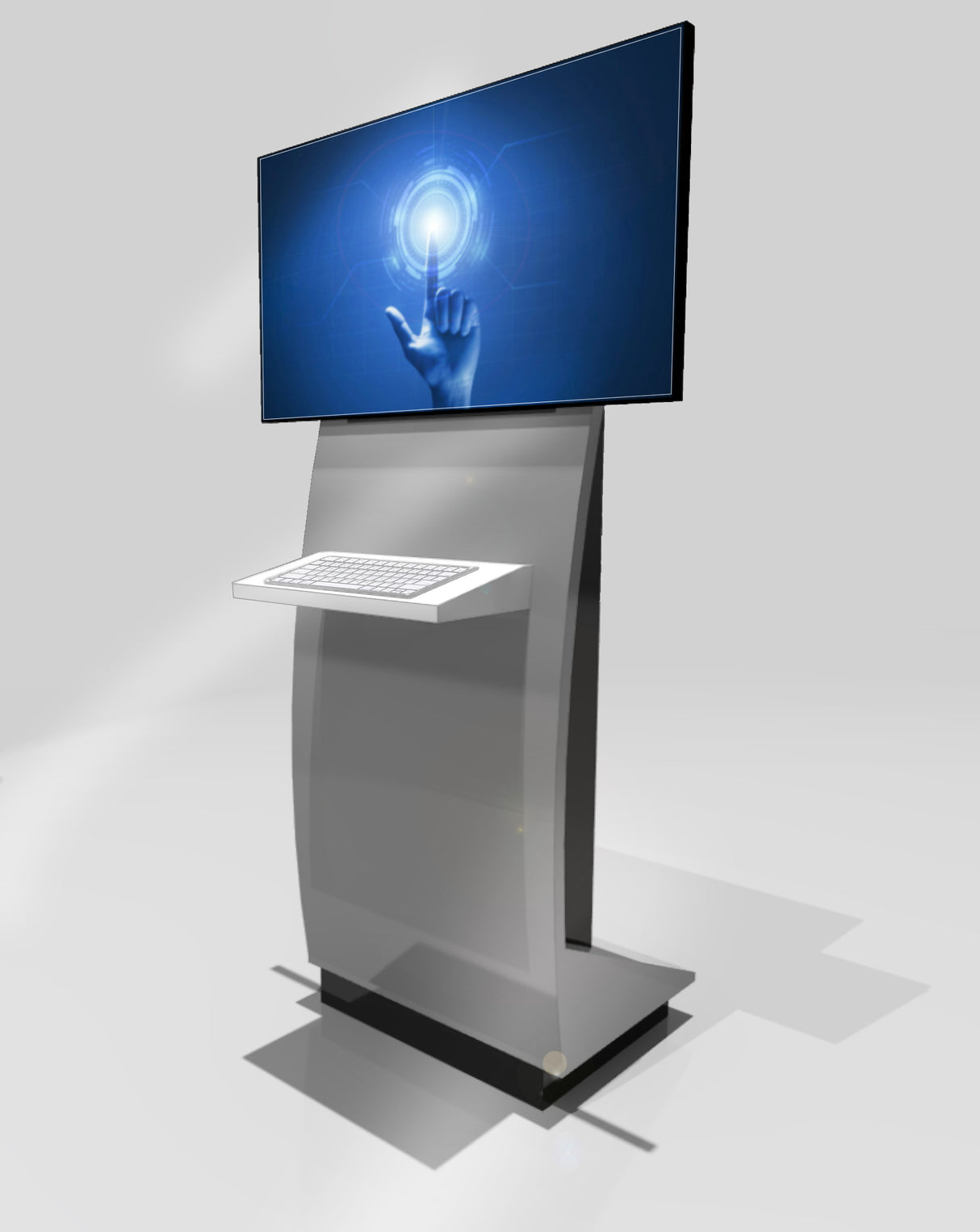 Video/Demo Kiosk -55" Monitor and Keyboard Shelf