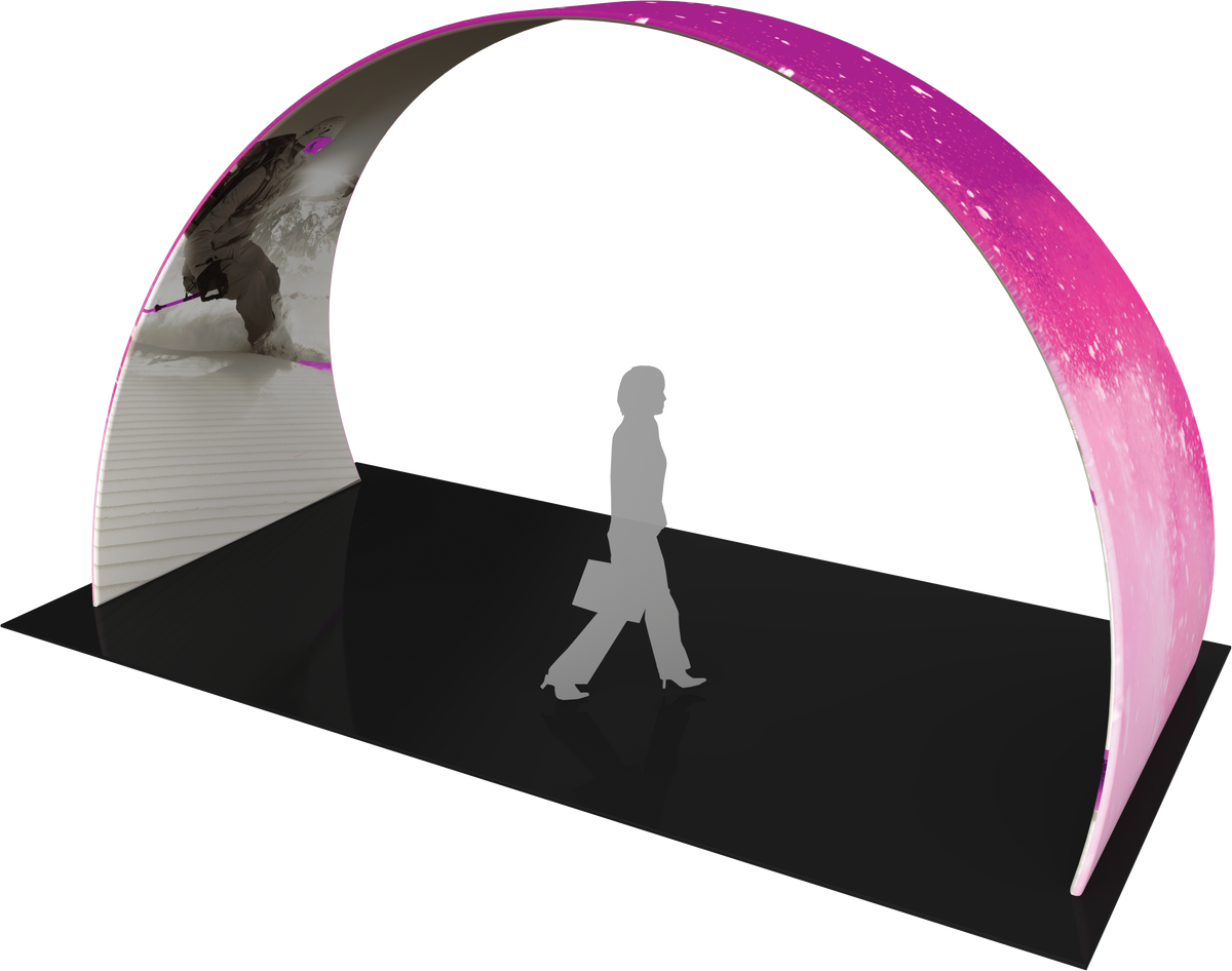 Arch with printed fabric graphics, approx. 20'w x 11'h