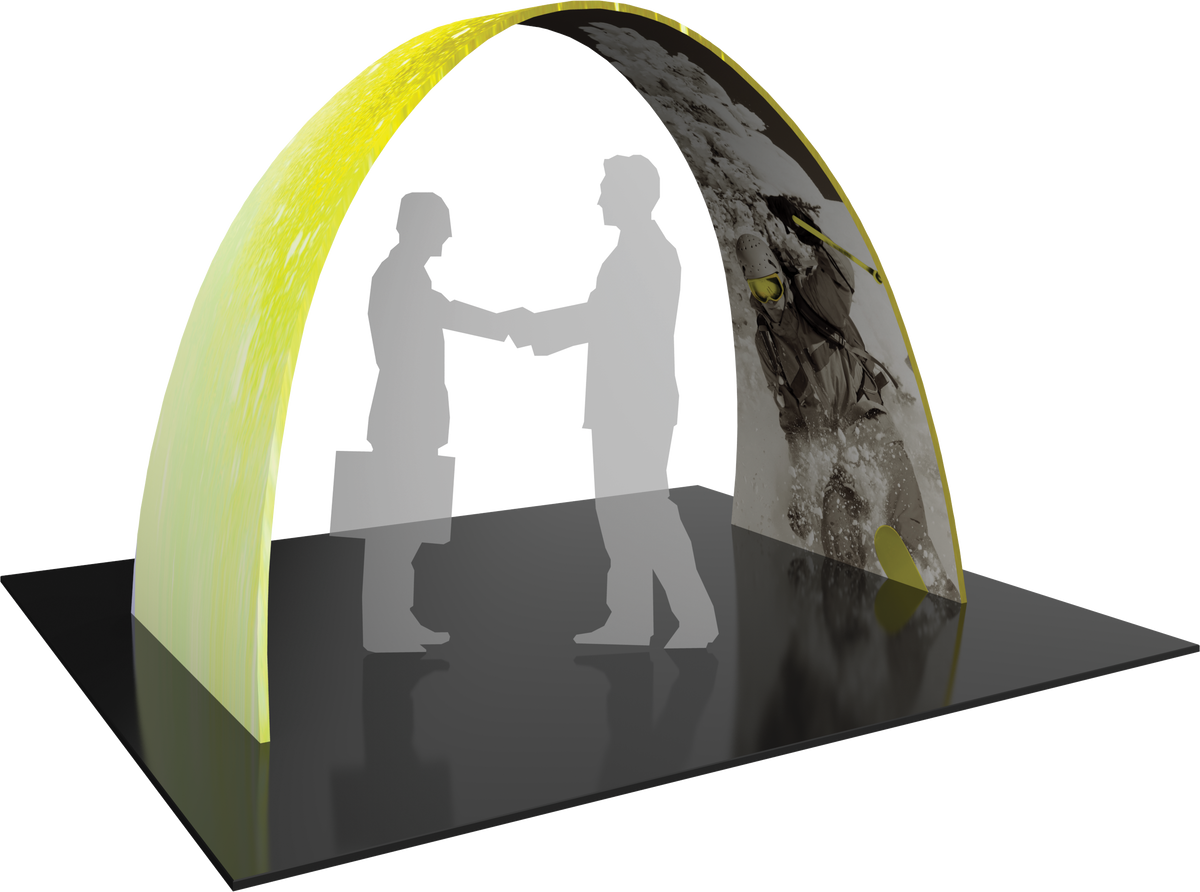 Arch with printed fabric graphics, 10'w x 7.5'h