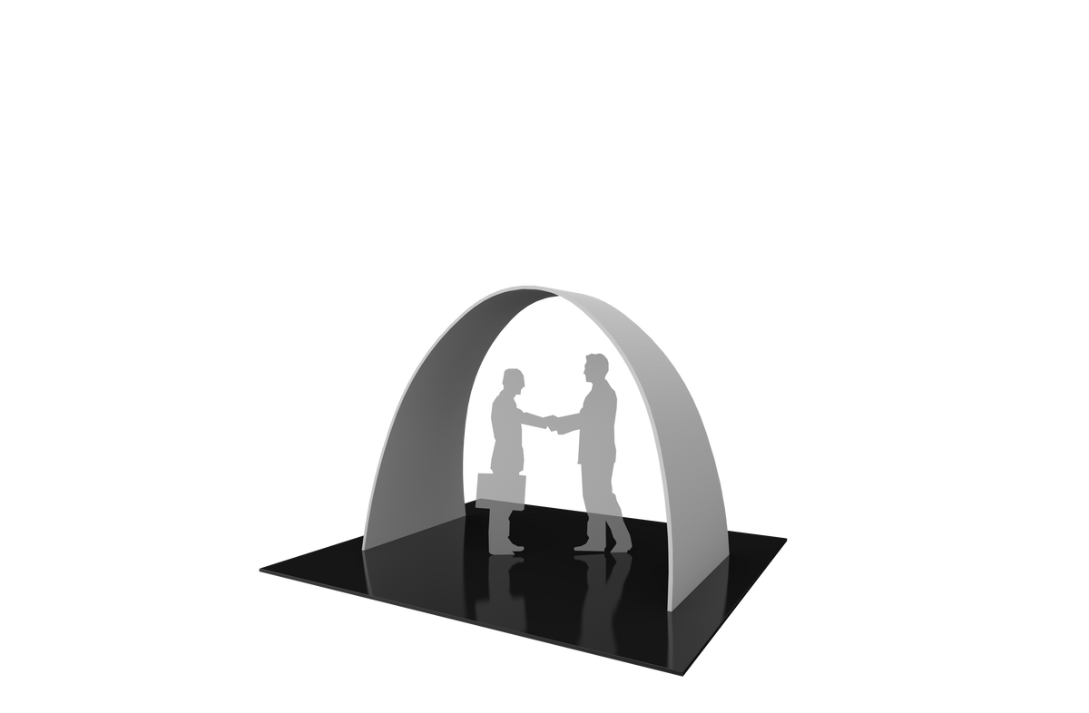 Arch with printed fabric graphics, 10'w x 7.5'h
