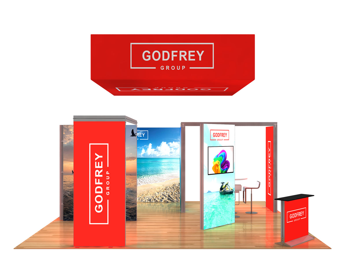 20 x 20 Backlit Exhibit Package With Meeting Space