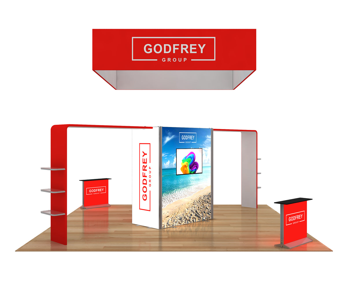 20 x 20 Backlit Exhibit With Storage Closet And Archway