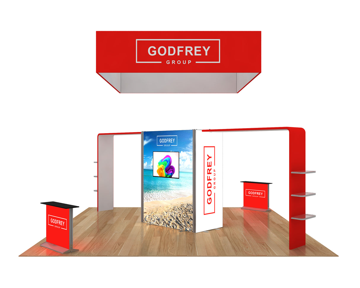 20 x 20 Backlit Exhibit With Storage Closet And Archway