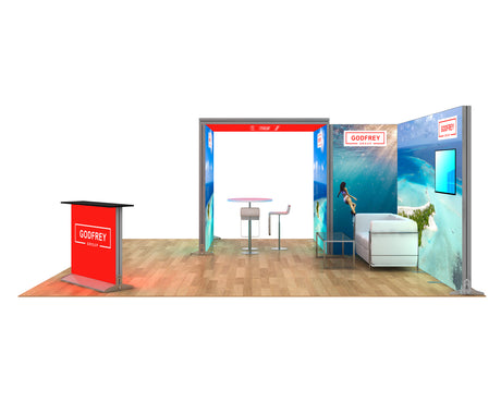 20 x 20 Backlit Exhibit With Storage Closet And Canopy