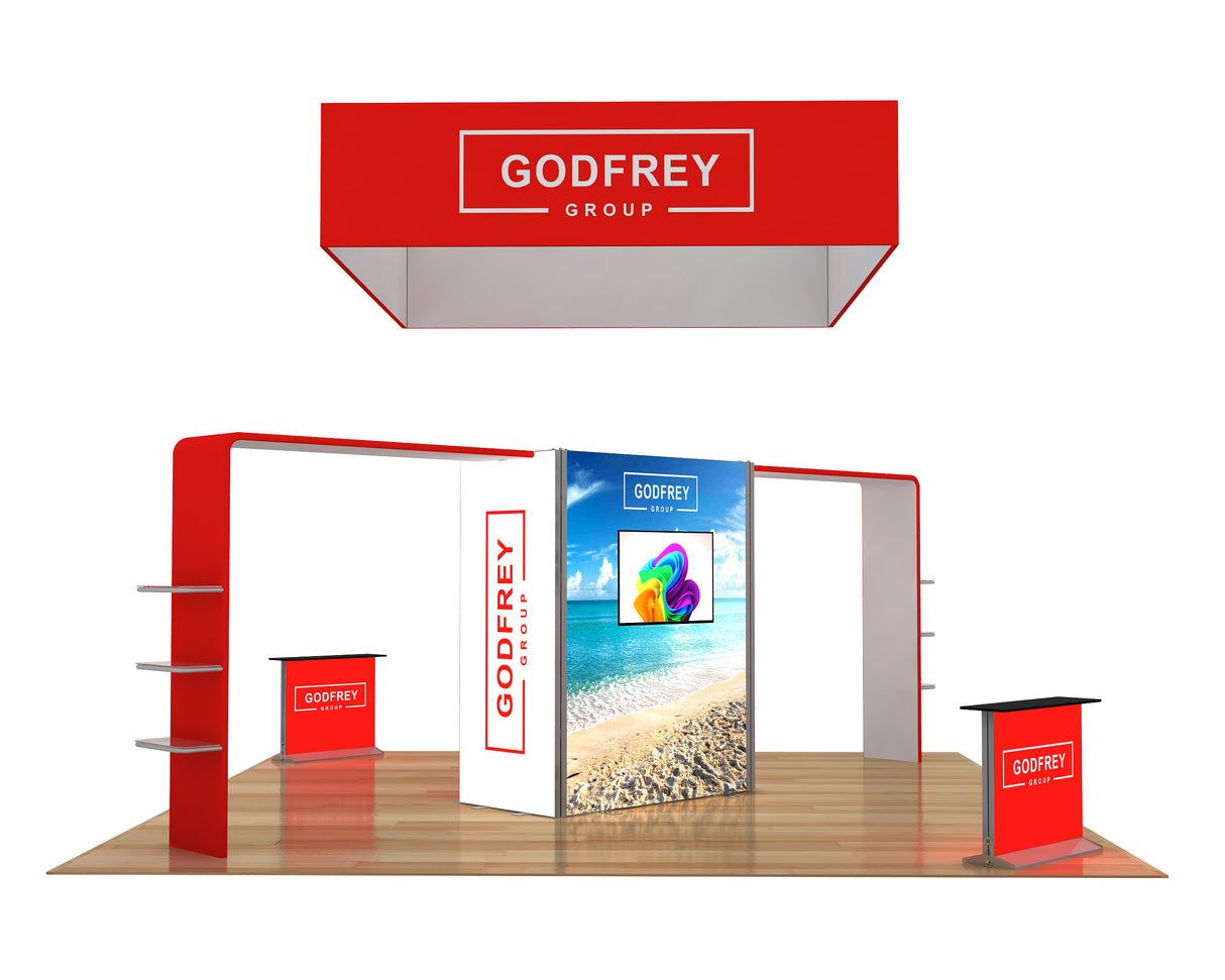 20 x 20 Backlit Exhibit With Storage Closet And Archway