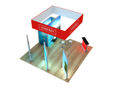 20 x 20 Backlit Exhibit With Storage Closet & Three Freestanding Light Boxes