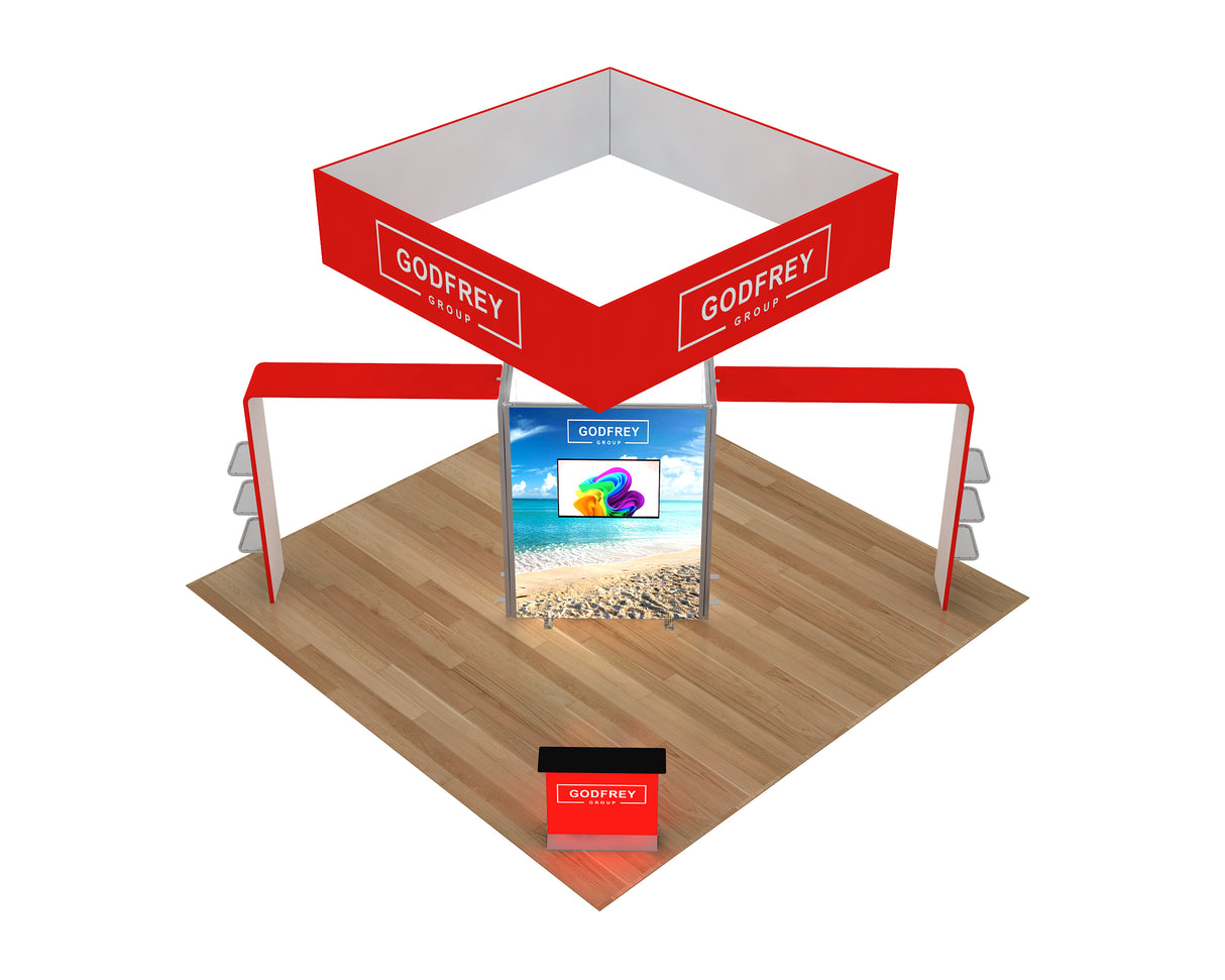 20 x 20 Backlit Exhibit With Storage Closet And Archway