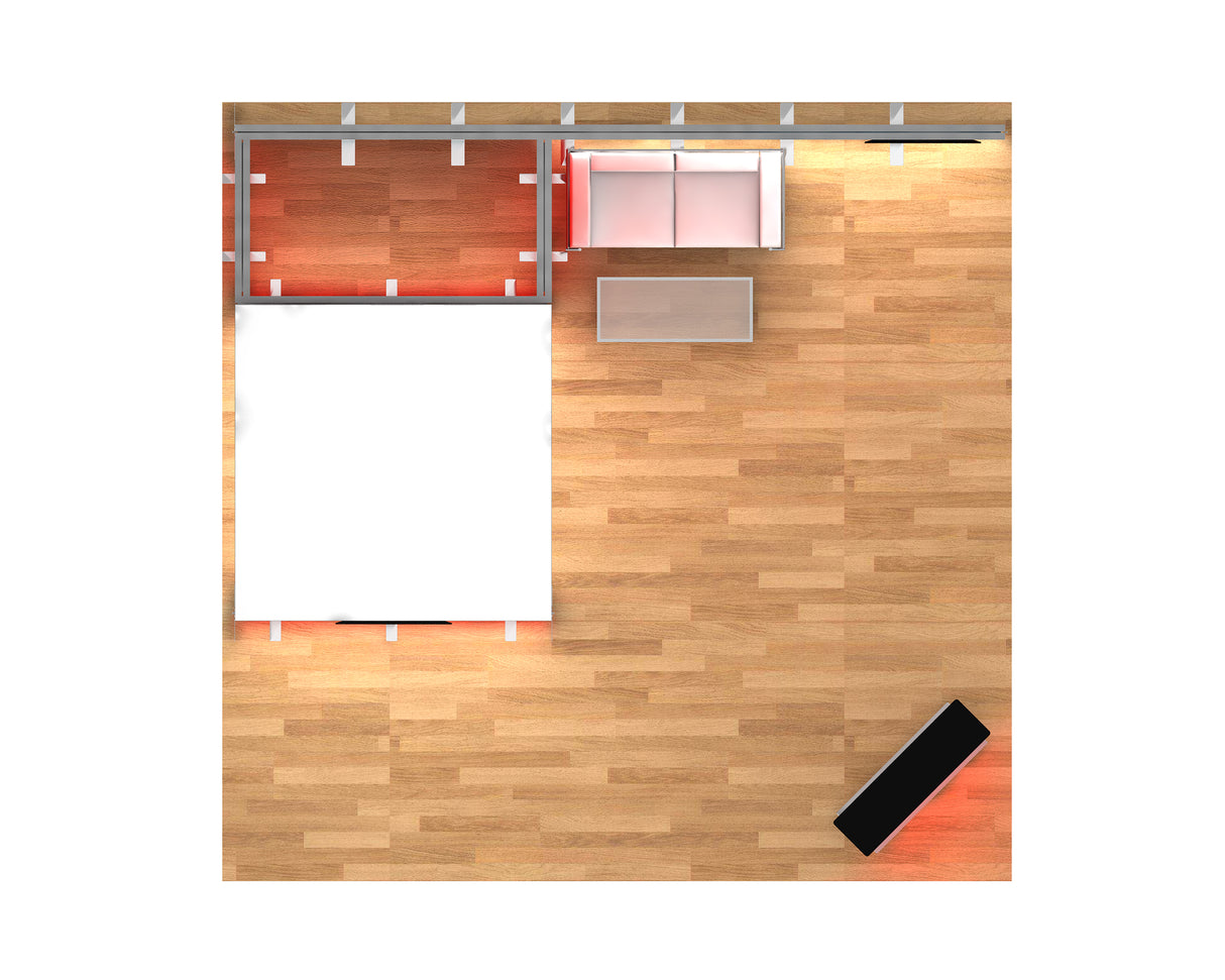 20 x 20 Backlit Exhibit With Storage Closet And Canopy