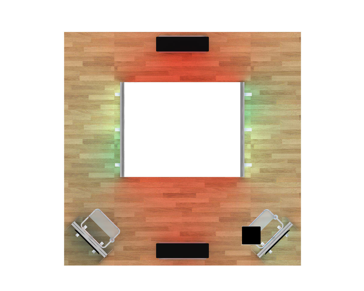 20 x 20 Backlit Exhibit With Canopy and Shelf Modules