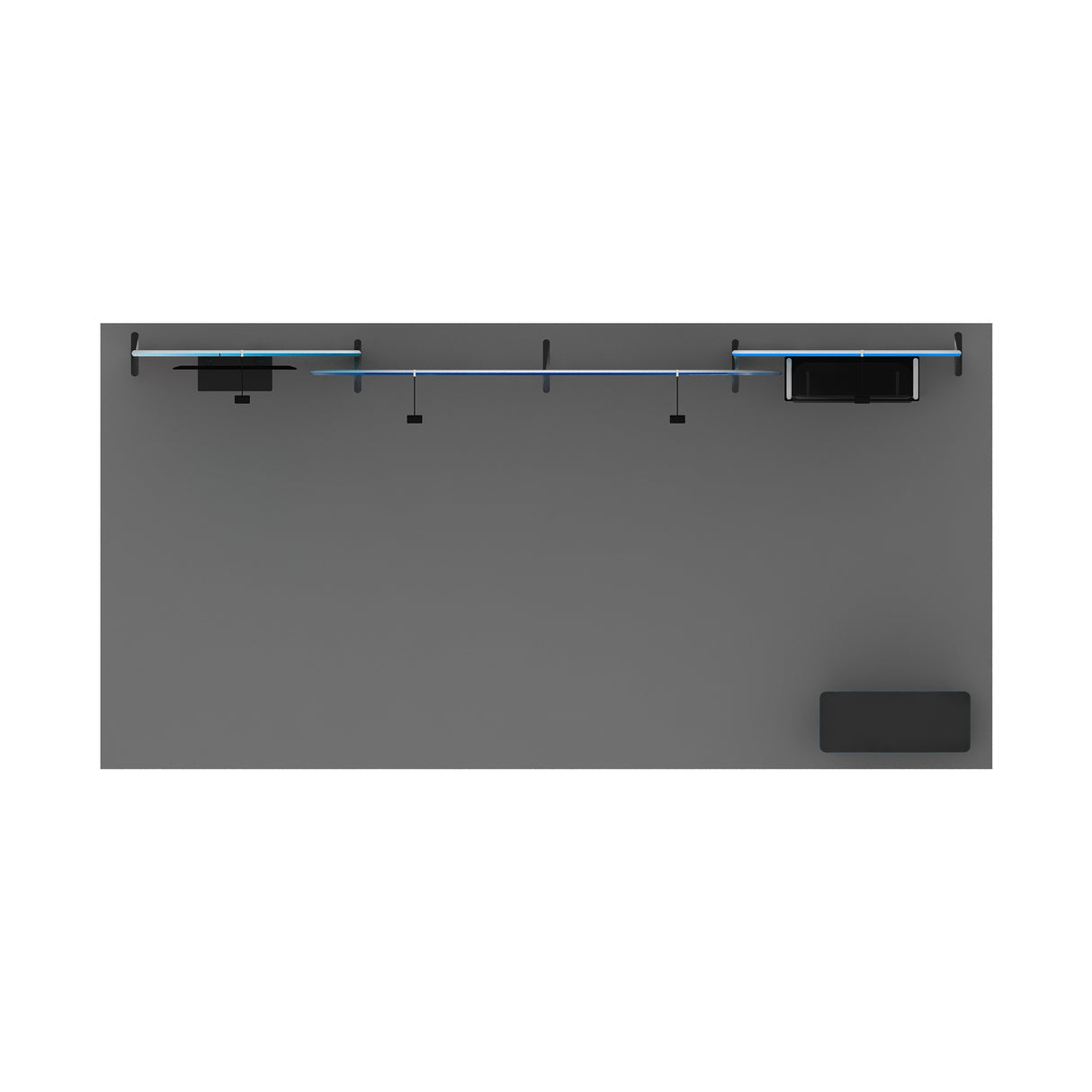 10x20 Exhibit With One Shelving Module and Monitor Mount