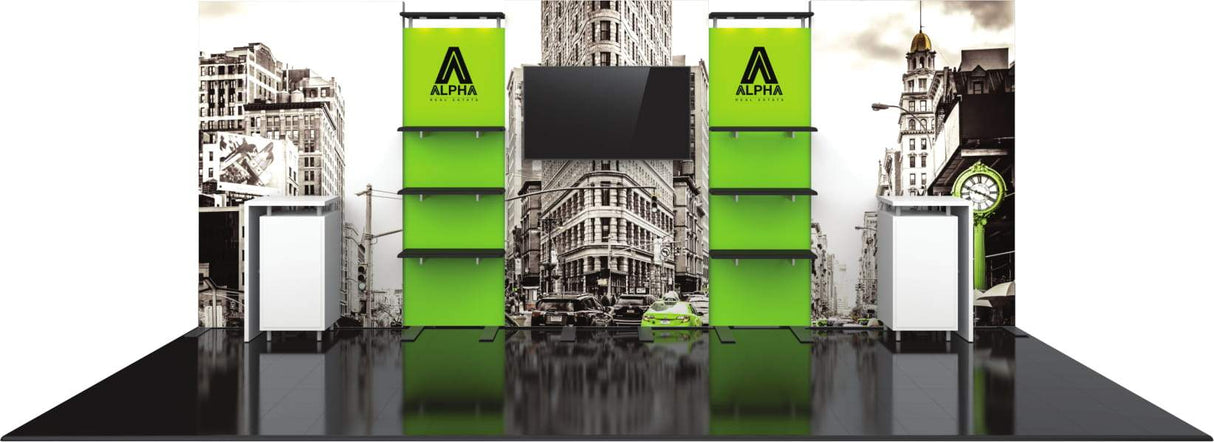 10x20 Shelf Display With Monitor Mount - Godfrey Group