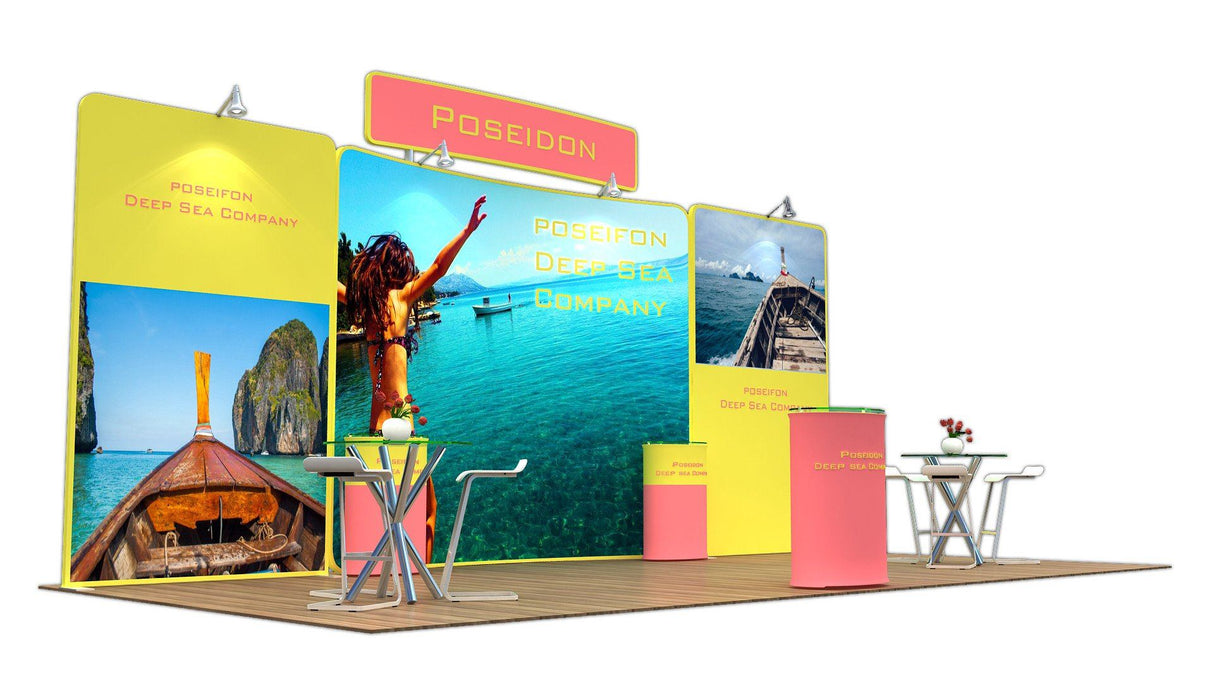 20' Tension Fabric Display With Elevated Header - Godfrey Group
