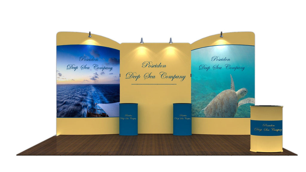 20' Tension Fabric Display With Slanted Side Frames