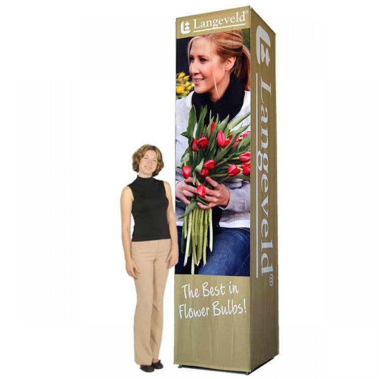 Square Tower, with four full color fabric graphics (12' or 8'h) - Godfrey Group