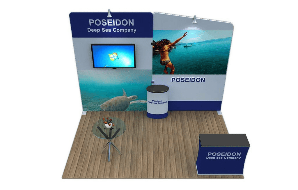 Tension Fabric Display With Large Monitor Mount - Godfrey Group