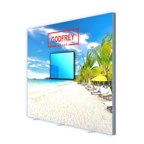 10' Freestanding Light Box With Monitor Mount | Godfrey Group