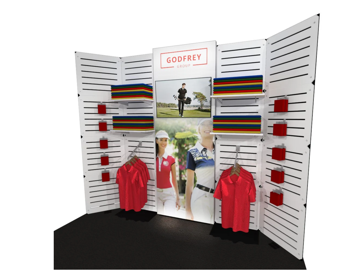 Sectioned Display 39x96 Slat Panel Display with LED | Godfrey Group
