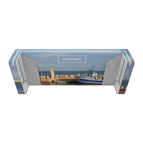 3D Deep Wall Trade Show Display With Storage Modules on Each End