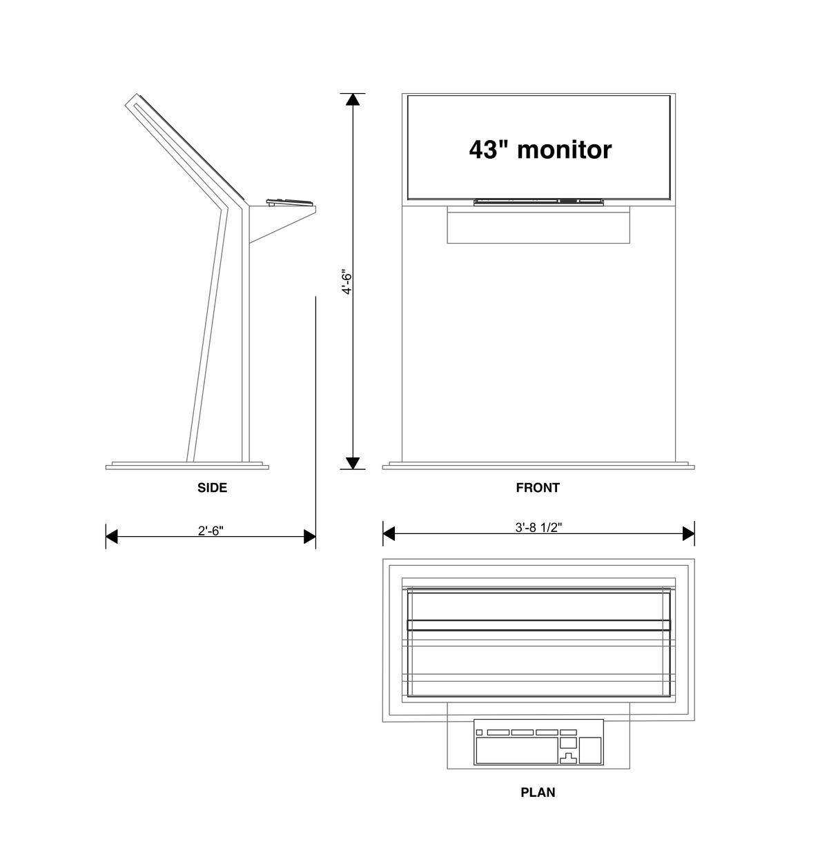 Video/Demo Kiosk -43" Monitor