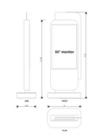 Video Kiosk 55" Monitor With Branded Header Panel - Portrait Orientation