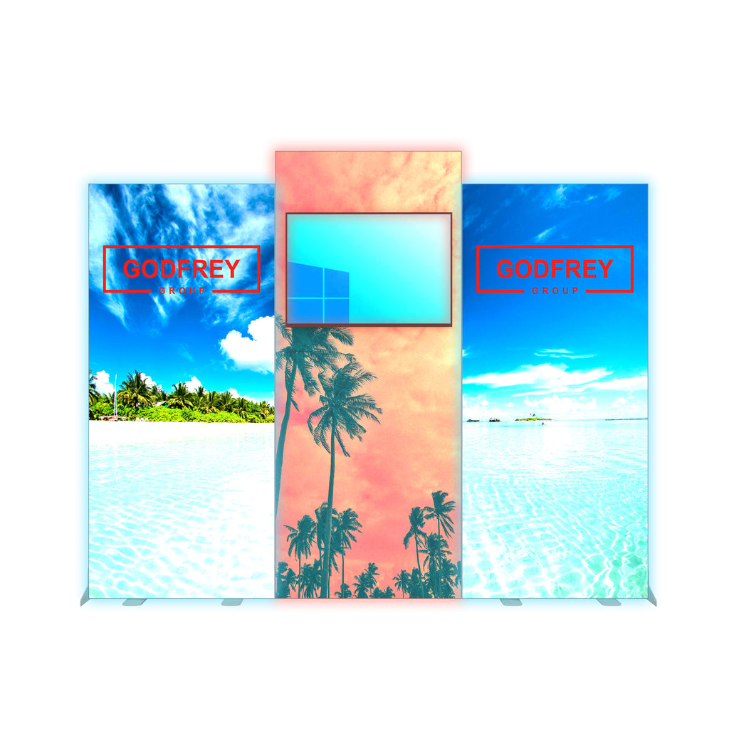 Three Section Modular Backlit 10x10 Kit - Optional Monitor Mount(s ...