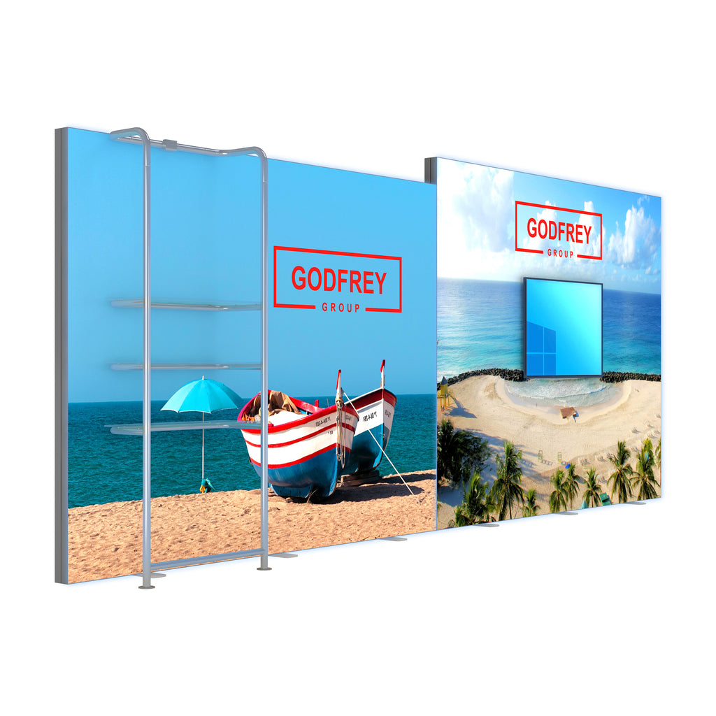Modular Backlit 10x20 Kit With Shelving - Optional Monitor Mount(s ...