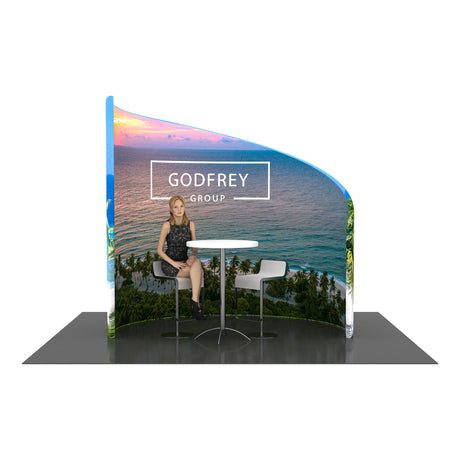 Curved wall with single sided graphic