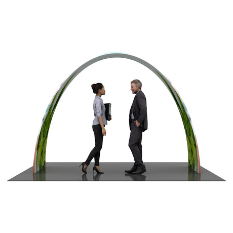 Arch with printed fabric graphics, 10'w x 7.5'h