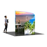 Curved wall with single sided graphic