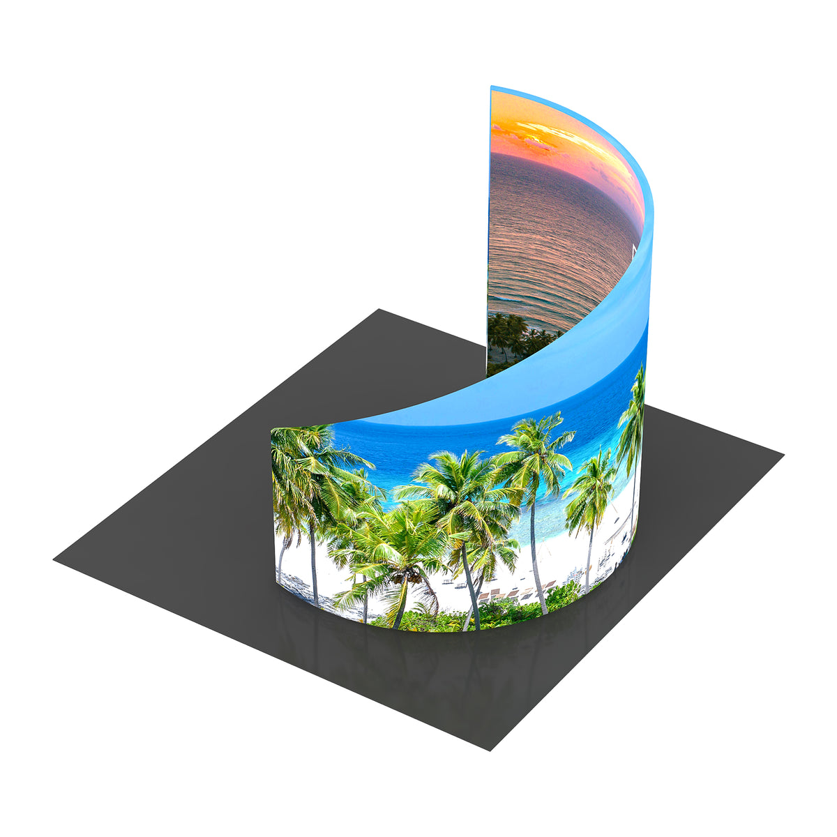Curved wall with single sided graphic