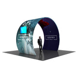 Arch with printed fabric graphics