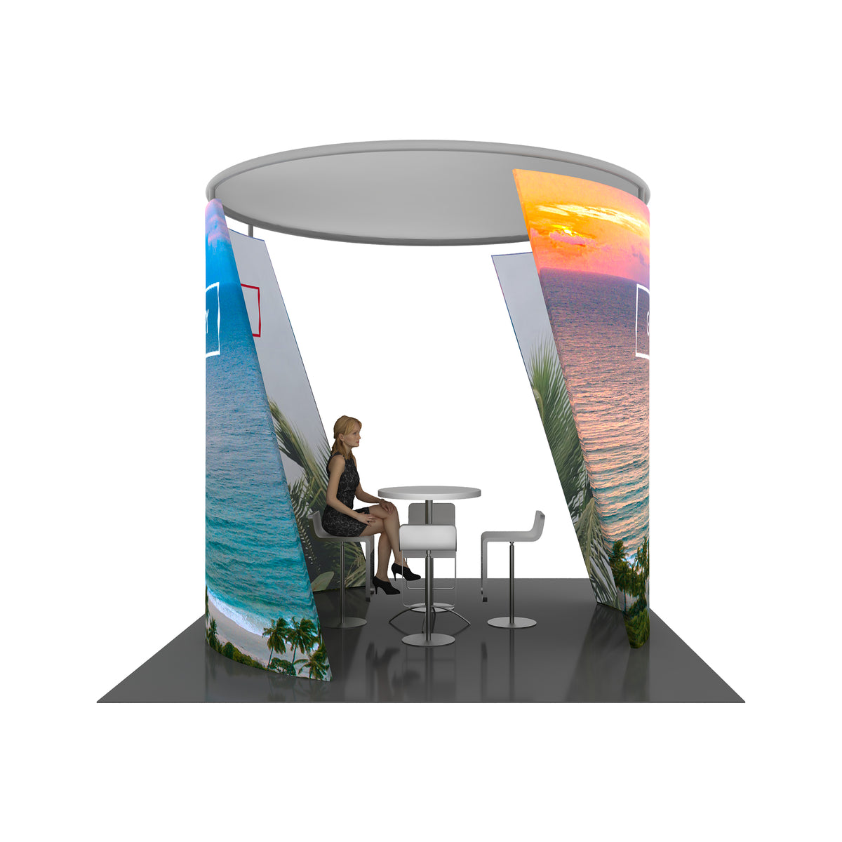 Conference wall with double sided graphic