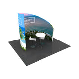 Curved wall with single sided graphic