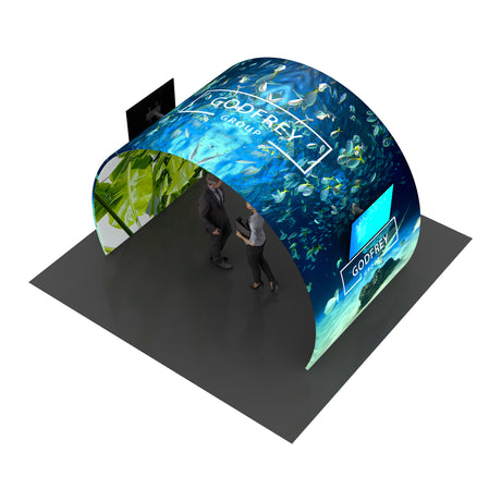 Arch with printed fabric graphics, approx. 12'w x 8'h