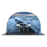 Curved wall with double or single sided graphic