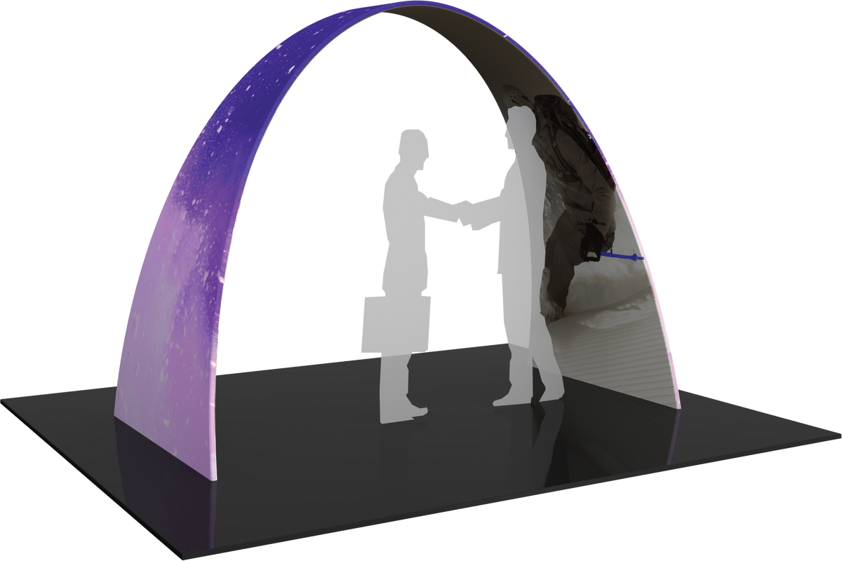 Arch with printed fabric graphics, approx. 10'w x 7.5'h