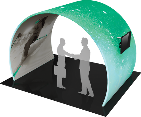 Arch with printed fabric graphics, approx. 12'w x 8'h