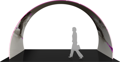 Arch with printed fabric graphics, approx. 20'w x 11'h