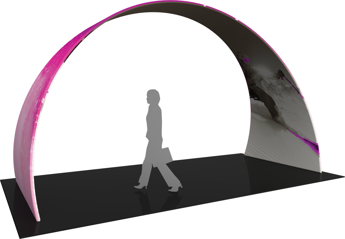 Arch with printed fabric graphics, approx. 20'w x 11'h