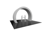 Arch with printed fabric graphics, 12.5'h x 24'w