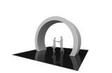 Arch with printed fabric graphics, 12.5'h x 24'w