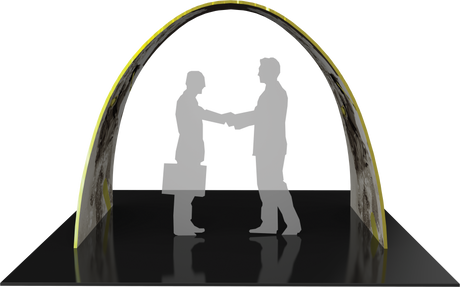 Arch with printed fabric graphics, 10'w x 7.5'h