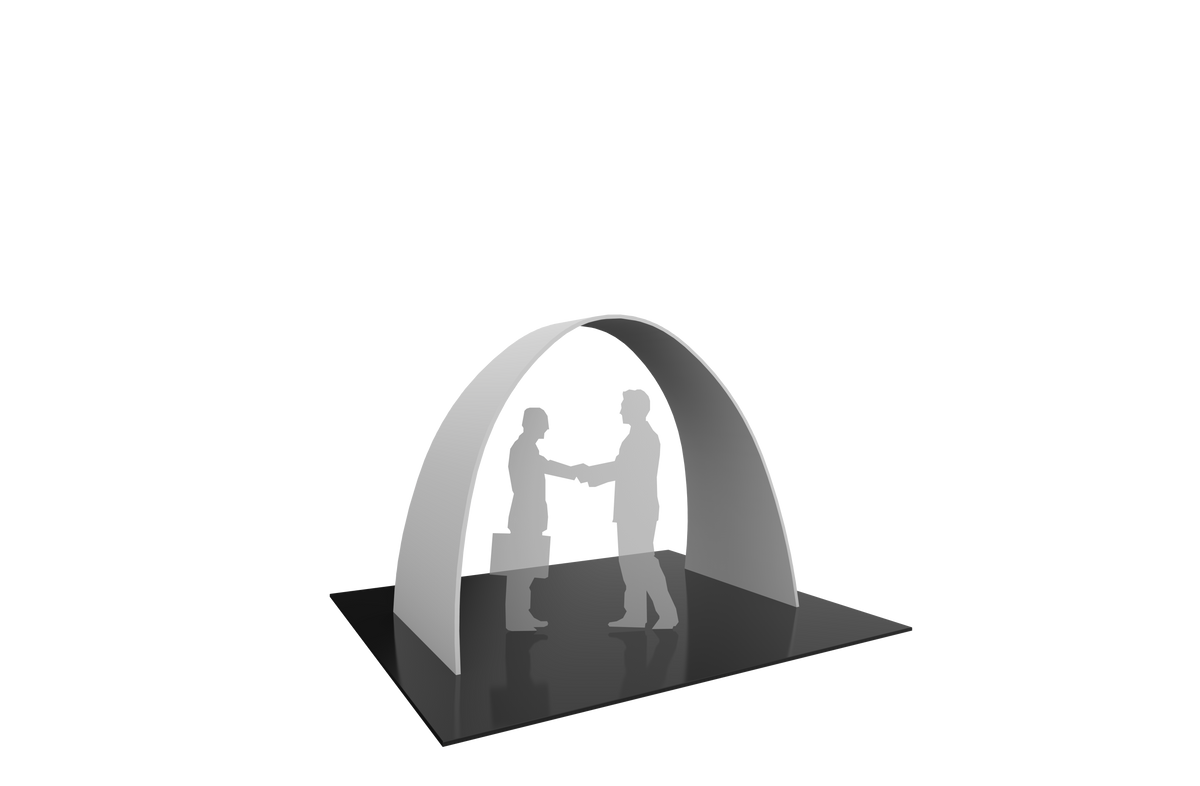 Arch with printed fabric graphics, 10'w x 7.5'h