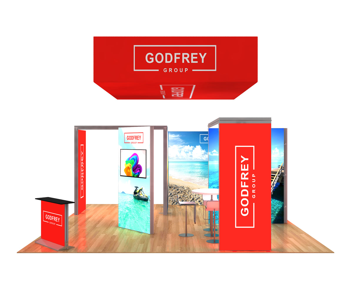 20 x 20 Backlit Exhibit Package With Meeting Space